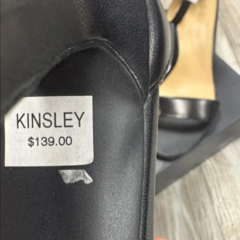 Naturalizer Kinsley Black Leather Elegant Ankle Strap Heels - Picture 10 of 11